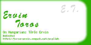 ervin toros business card